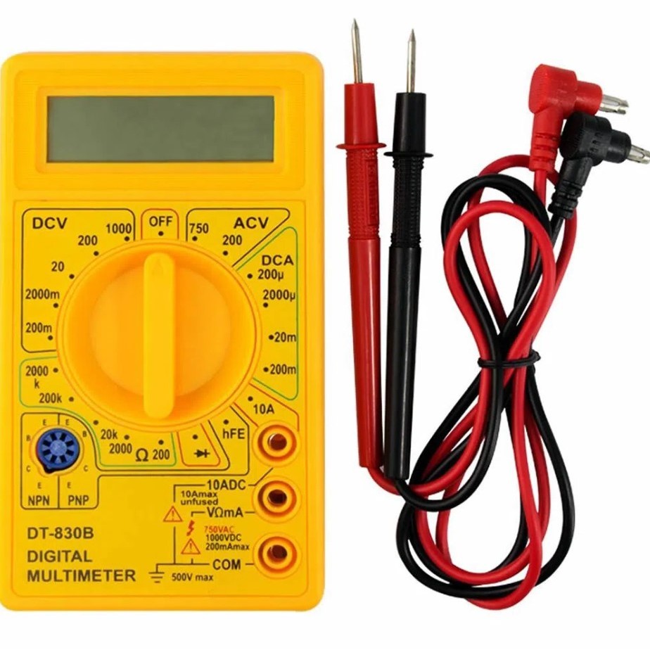 Multímetro Digital DT-830 com bateria e ponta de teste (SEM BIPE)