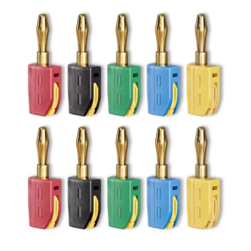 Um Conjunto De 10 Peças 4mm Plugue Banana Banhado A Ouro , Conector De Teste Elétrico 32A De Conexão Rápida De Alta Corr