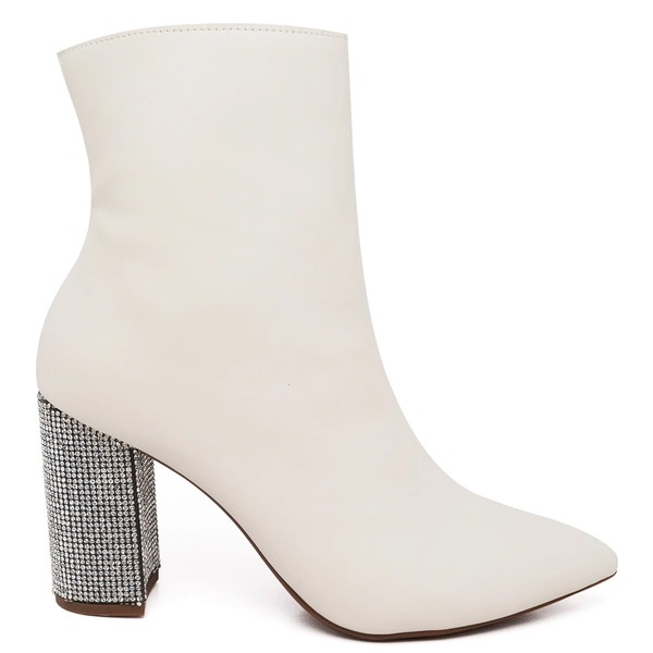 Bota Feminina Off White Planet Franca Salto Bloco Brilho