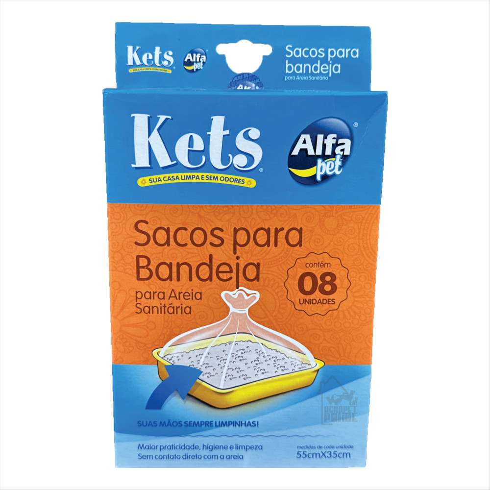 Sacos para Bandeja Areia Sanitária Gatos 8 un. 55cm x 35cm
