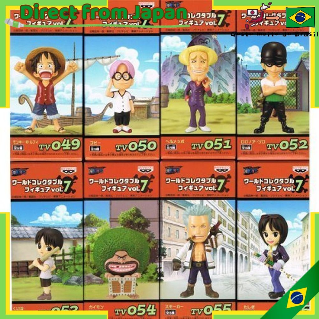 【direto do Japão】 ONE PIECE World Collectable Figure Vol. 7 Conjunto Completo de 8 Figuras [Brinque
