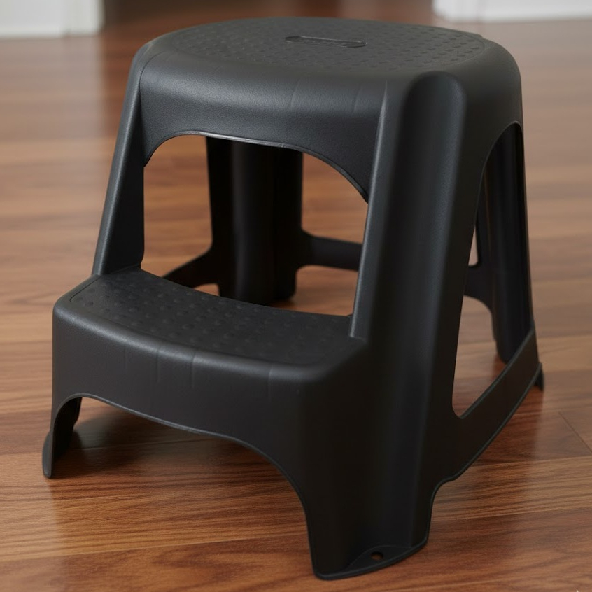 Banqueta Step Multiuso 2 Degraus Preta - TOY 25616