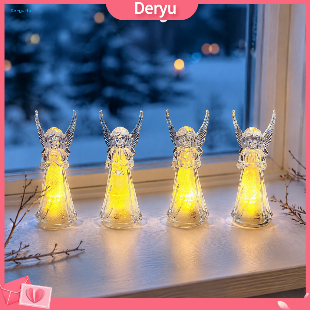 Led Bedside Lamp Healing Desk Decor Angel Night Light with Small Prayer Figurine for Table Shelf Playing Soothing Music