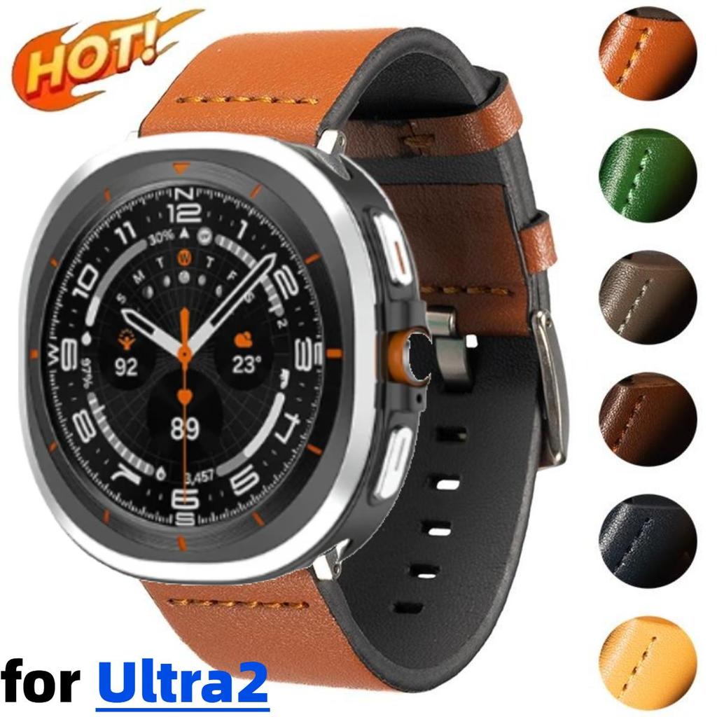 Pulseira De Couro Para Samsung Galaxy Watch Ultra2 47mm Ultra (2025) 47mm Sem Lacunas Negócios 47mm