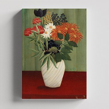 Quadro Canvas Bouquet of flowers with daisies and tokyo Borda Infinita 60x90cm