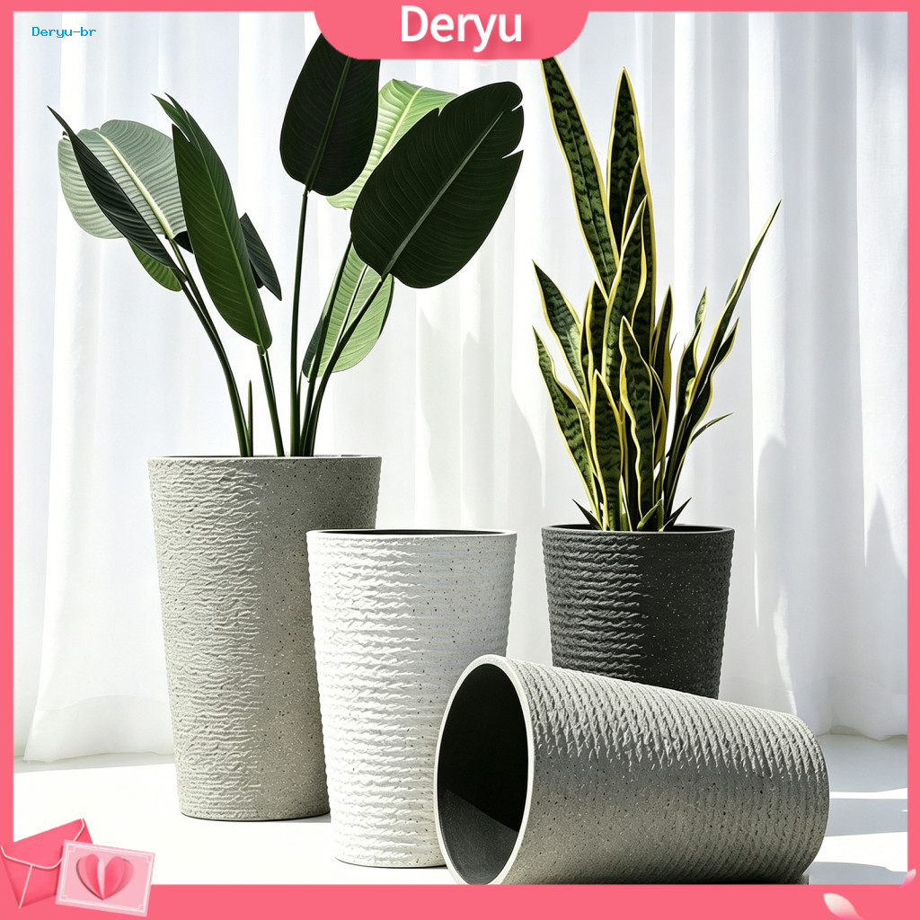 Tall Plant Pot for Bird of Paradise Monstera Round Planter for Indoor Outdoor Plants 17 Inch Stone-look Flower with Drai