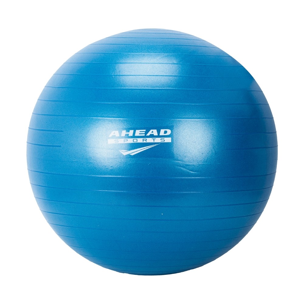 Bola Pilates 65cm - Abdominal Gym Ball Ahead Sports Com Inflador Cor Azul
