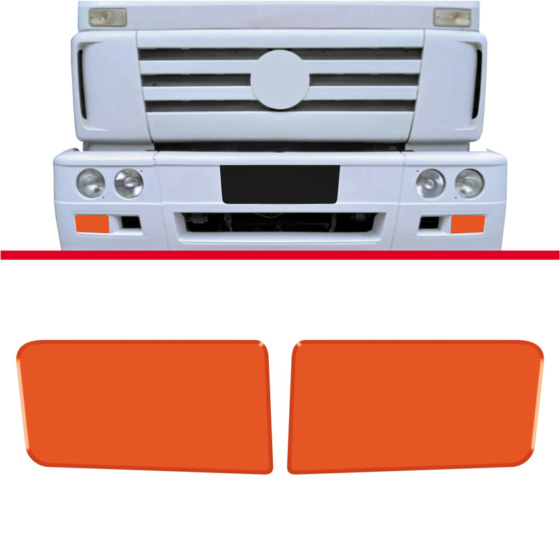 Adesivo Parachoque Refletivo Truck Volks 23-220 Resin. (par) Laranja