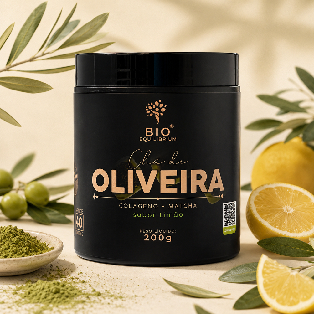 Chá de Oliveira Solúvel | 200g | Sabor Limão | Bebida Natural para Rotina Saudável