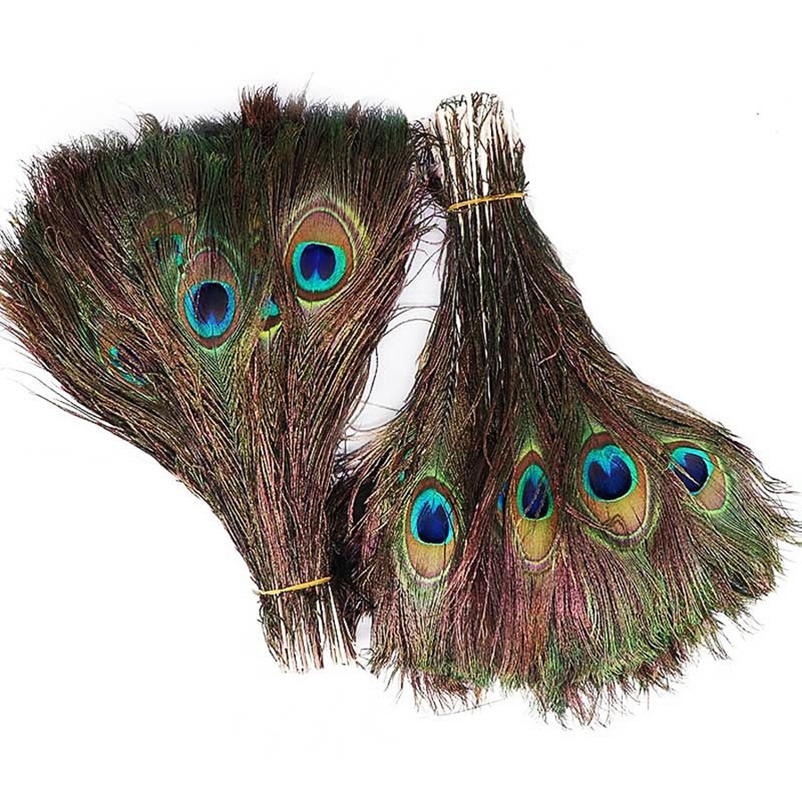 100/200 Pçs 25-30cm Atacado Feminino artificial Pavão Pena Artesanato DIY Headwear Acessórios Penas Naturais Decorações