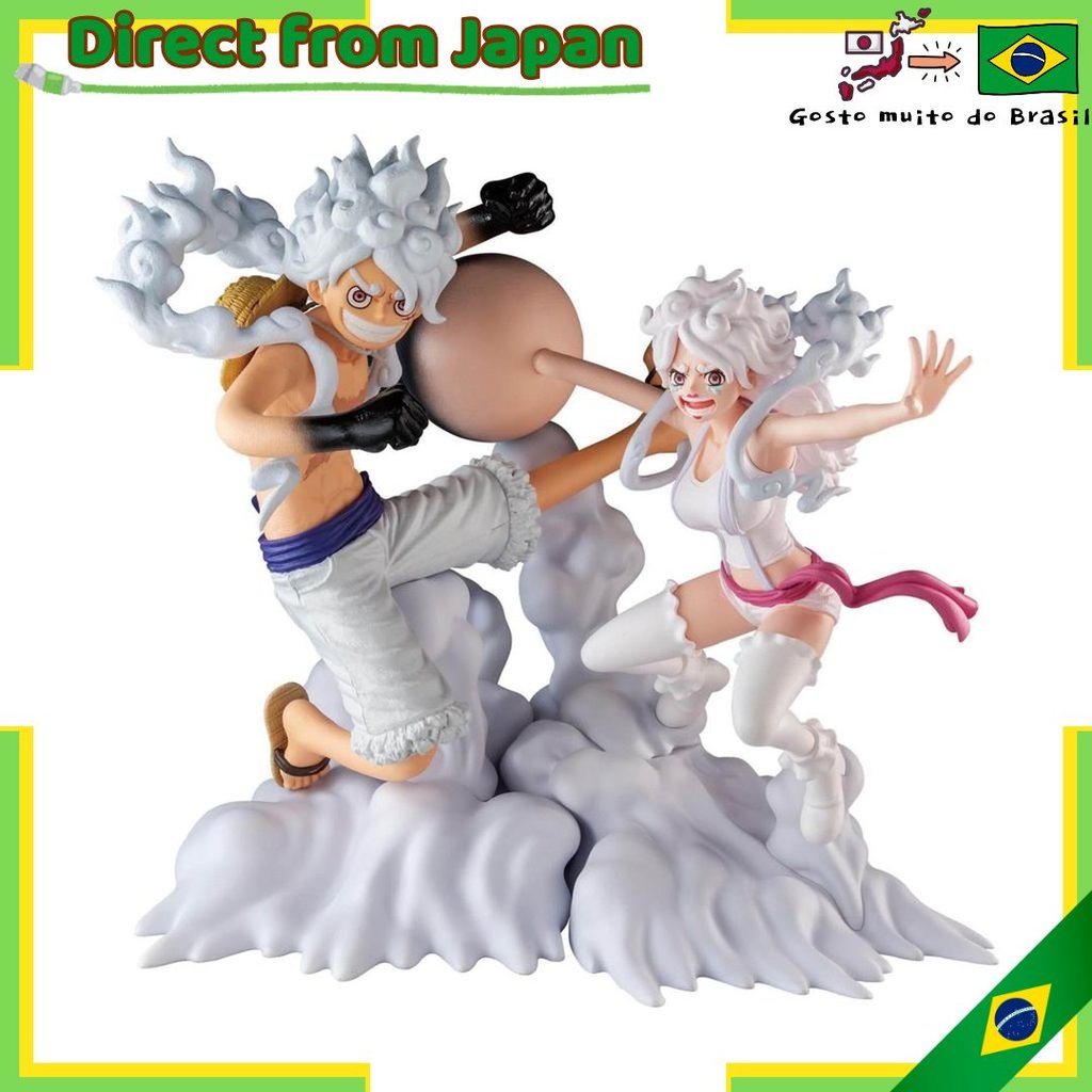 【direto do Japão】 One Piece Wartime Scenic Beauty MONKEY.D.LUFFY JEWELRY.BONNEY Conjunto de 2 figur