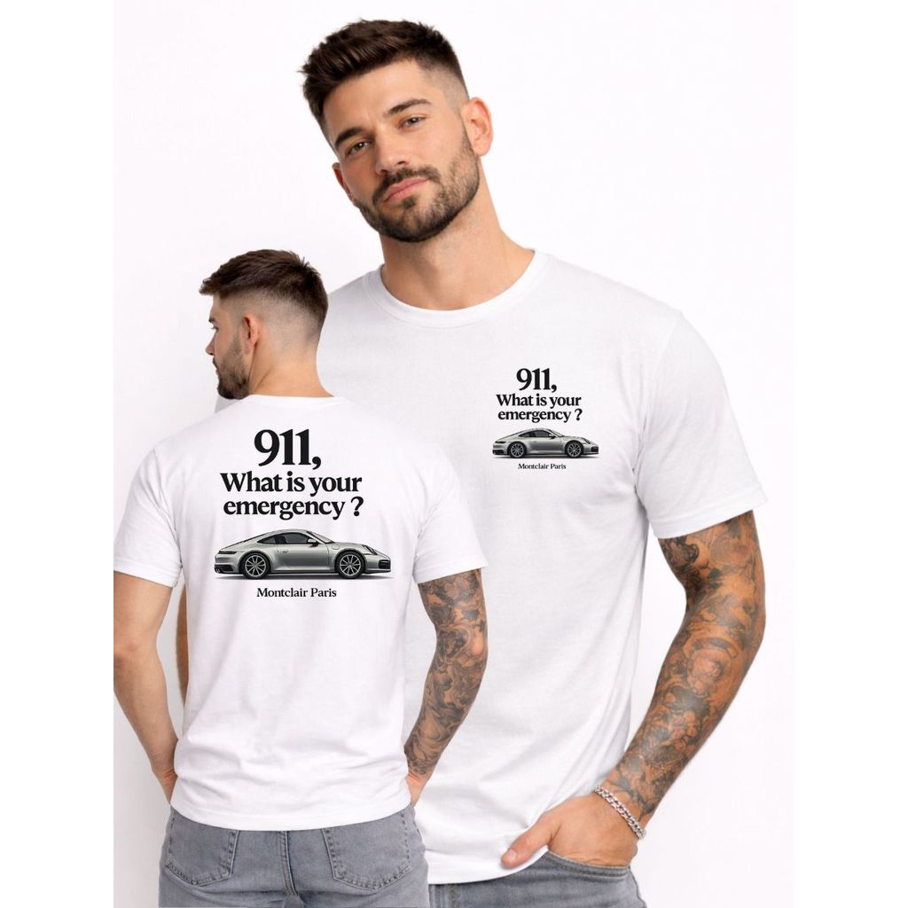 Camiseta Masculina Estampa Carro 911 – What Is Your Emergency?