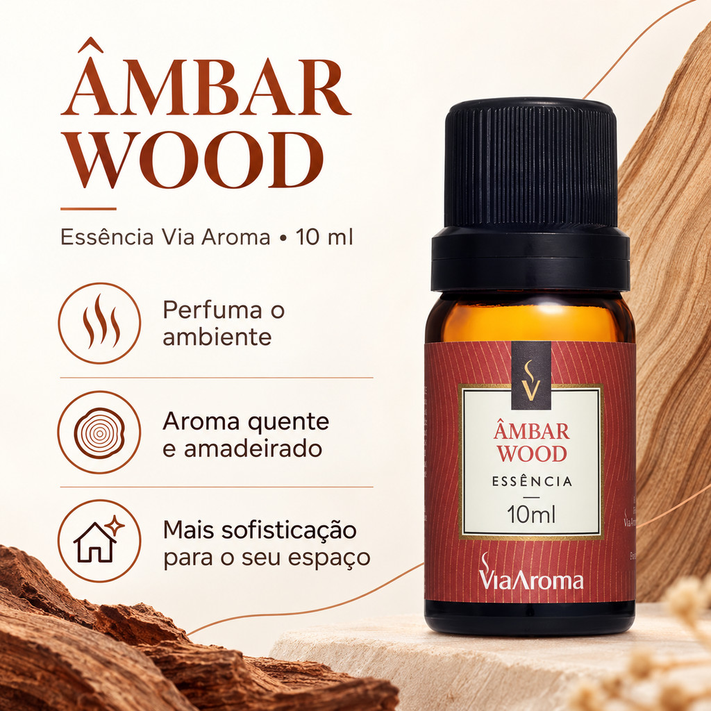 Essencia Via Aroma Ambar Wood Classica 10ml