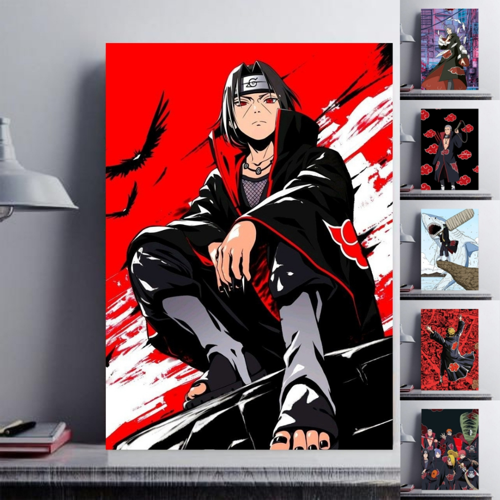 Placa/Quadro Decorativo Quarto Sala Anime Akatsuki Itachi Mangá