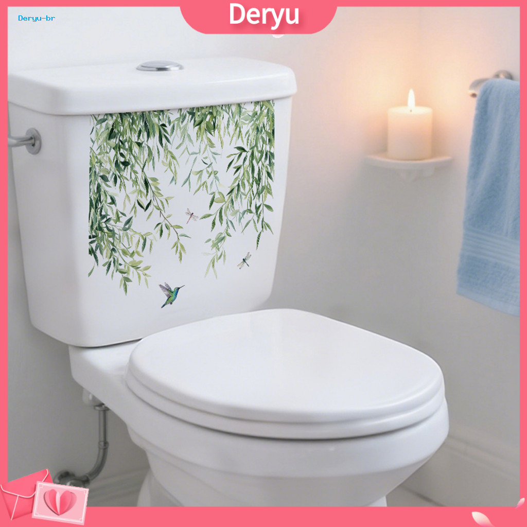 Self-adhesive Toilet Decal Sticker Waterproof Floral Seat Lid Bathroom Wall Diy Decor for Cistern Easy for Southeast