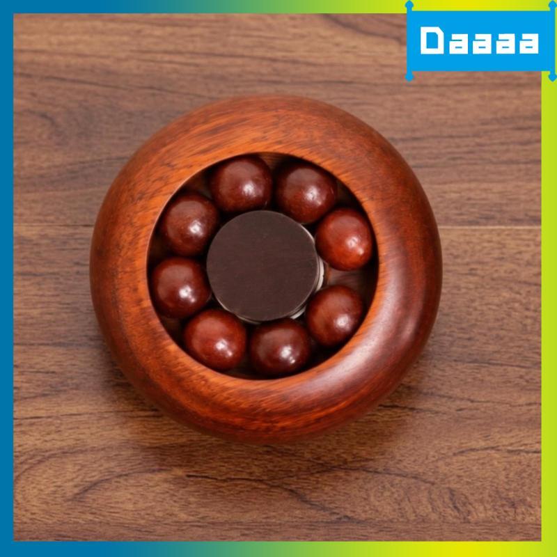 [Zzxitwyq] Zitan Wood Bead Fidget Compact Rotating Toy Rodada Rotador De Mão De Madeira Suave Rotator Com Uma Para Viage