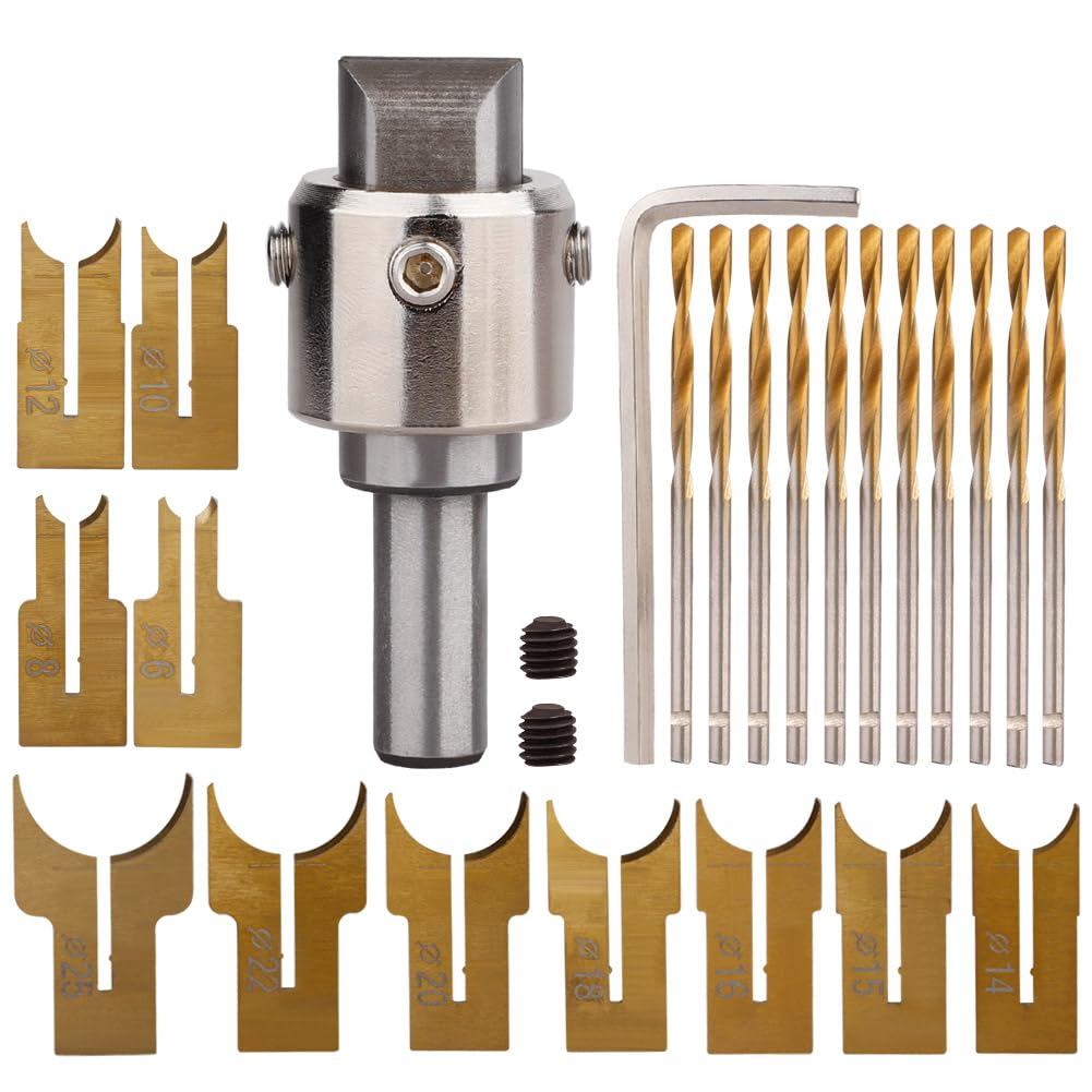 6-25mm Blades Ring Drill Bit Wooden Ring Maker Steel Wood Bead Drill Bit for DIY Rings Making,Woodworking Tool Kit,