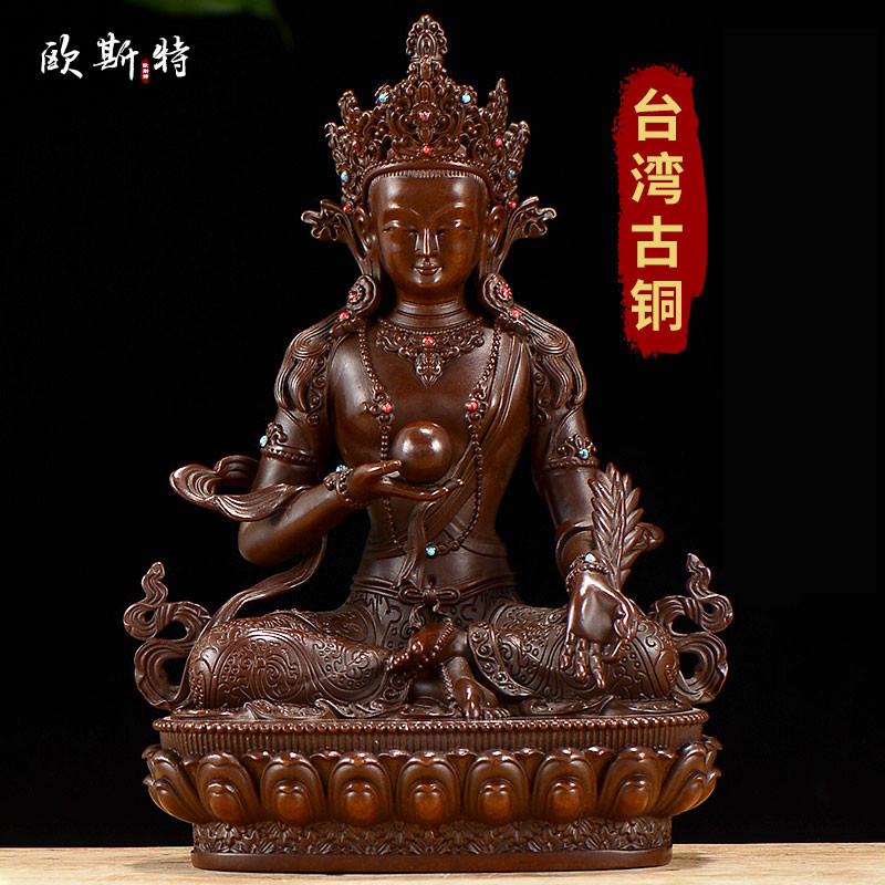 Oster ksitigarbha ornamentos casa estilo chinês sala de estar entrada antigo Bronze estátua ksitigarbha Bodhisattva orna