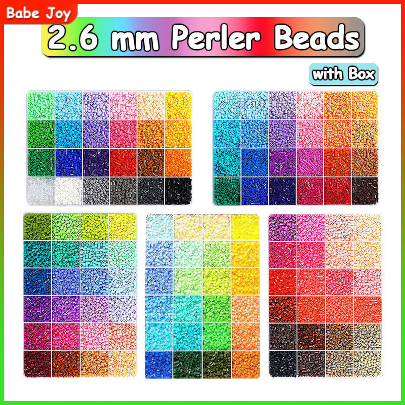 24 cores 2.6mm Perler Hama Beads DIY quebra cabeça Presentes para crianças mini contas com caixa