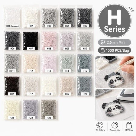 1000 Peças Contas de Fusão Mini Série H 2,6mm Pacote de Reposição | Perler Hama Fuse Beads para Pixel Art DIY