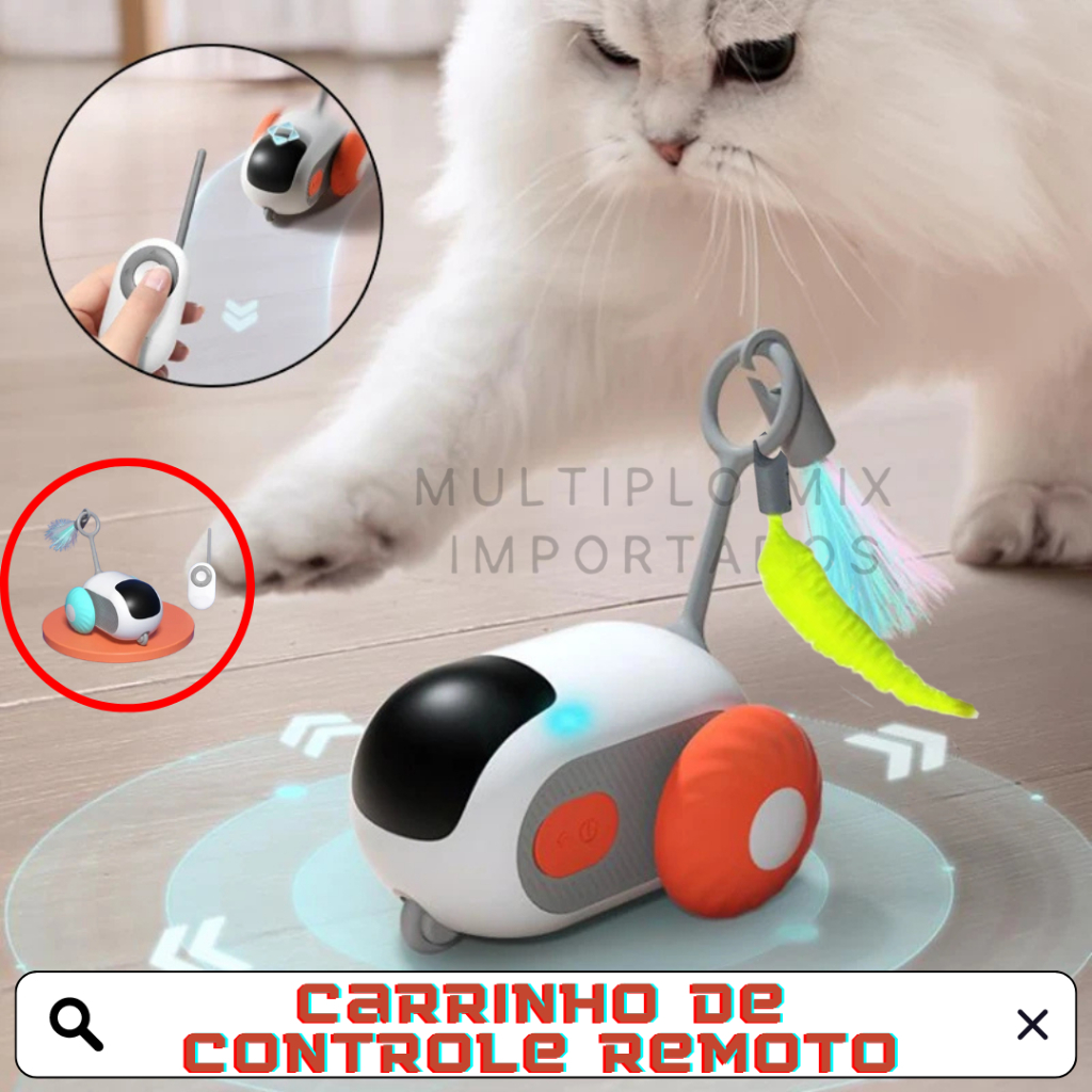 brinquedo de carrinho de controle remoto para animais/pets - IDEIA FLORIDA -