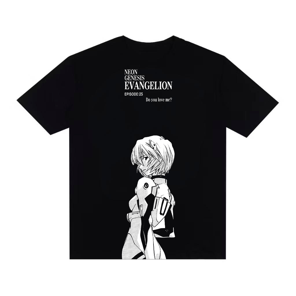 Camiseta Streetwear Over Neon Genesis Evangelion Estilosa Anime Gótica Alternativa Swag Premium Otaku Y2K Larga Trap