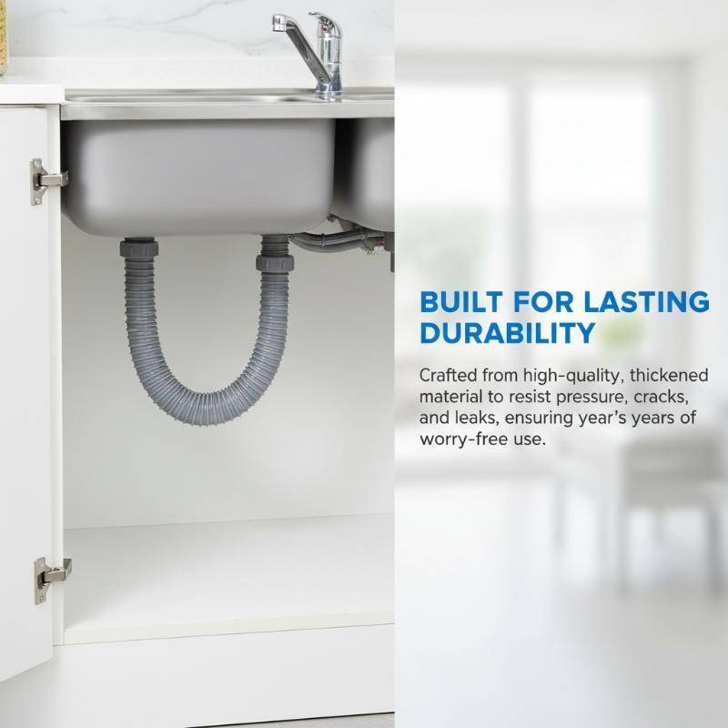 Abongbanghn Pia Da Cozinha Cabeça Dupla Mangueira De Drenagem Extensão Universal Flexível 1.3M Comprimento Para Casa Apa