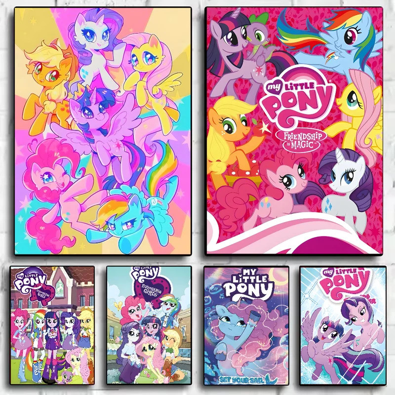 Bonito M-My Cartoon P-Pony L-Little Poster A3 Casa Sala De Estar Quarto Bar Decoração Estética