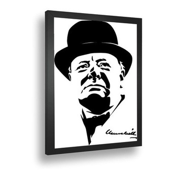 Quadro Decorativo Poster Winston Churchill PolÃ­tico Cartoon