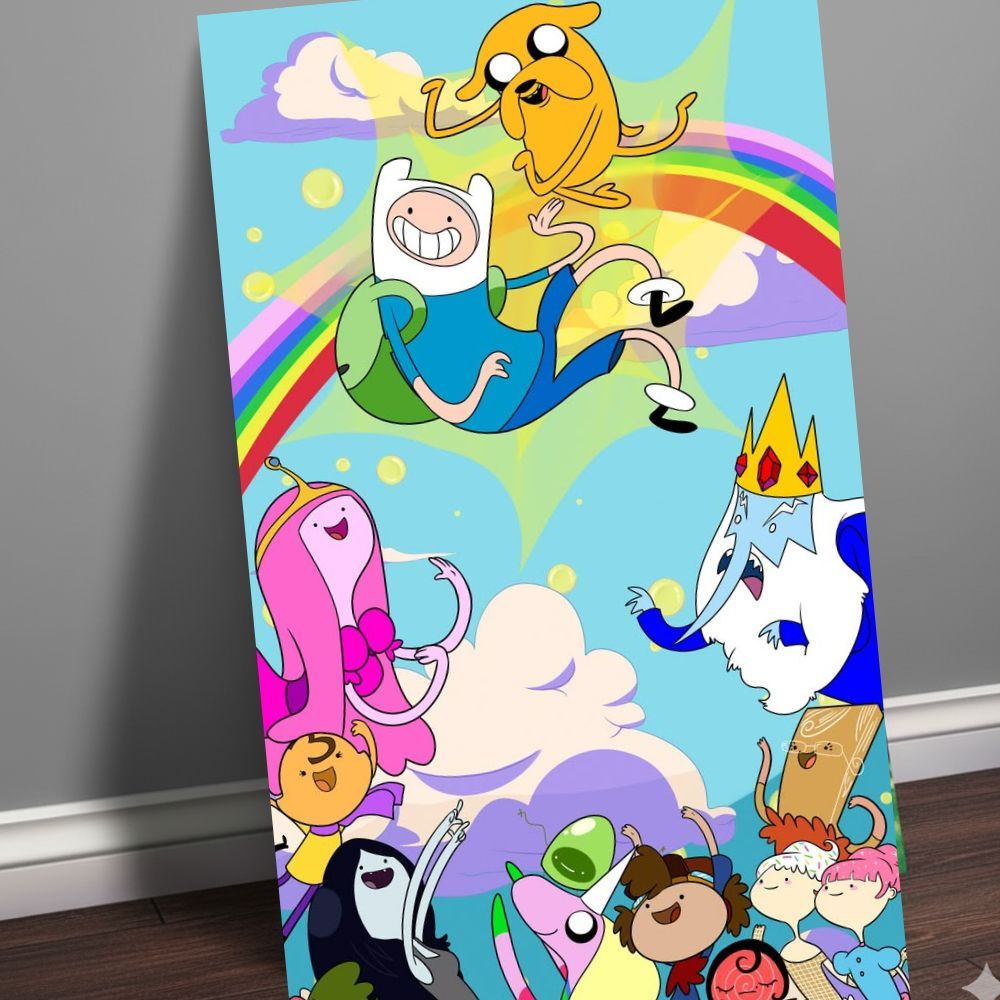 Placa Quadros decorativos - HORA DE AVENTURA - 20x28 cm - Poster Desenhos | Cartoon JAKE e FIN