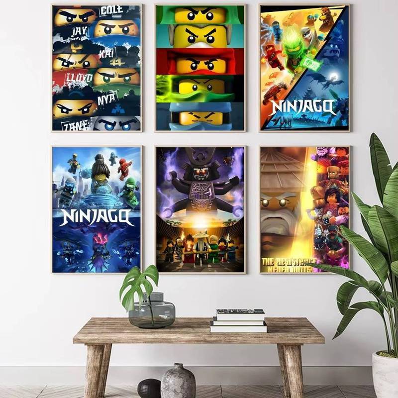 NINJAGO Cartoon Ninja Adventure Poster Sem Moldura Em Tela Pintura De Arte De Parede Quarto Infantil Decoração De Sala D