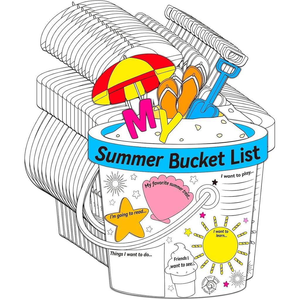 CHUNNIN 40 PCS Pôster de Atividades de Verão para Crianças e Sala de Aula, Arte de Parede Redonda em Estilo Cartoon Sem