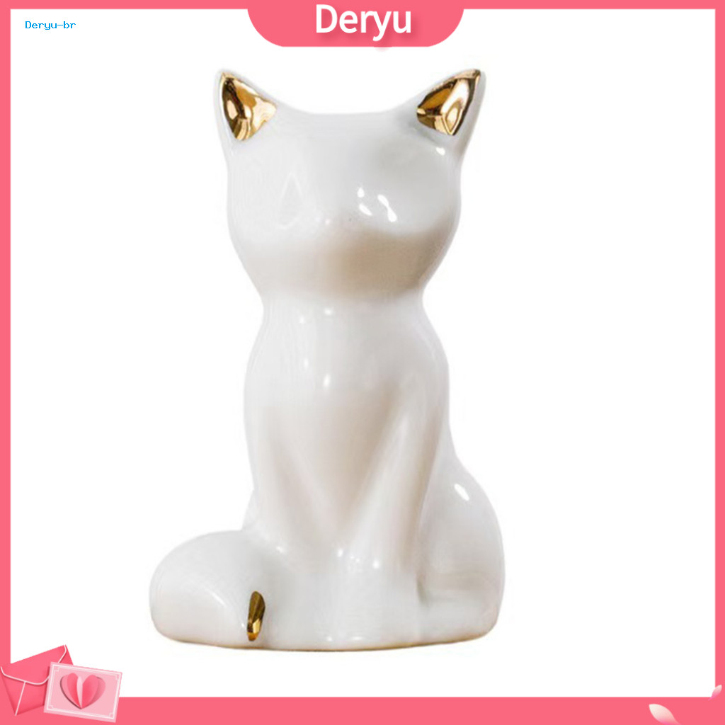 Decorative Accents for Home Nordic Minimalist Ornaments Ceramic Cactus Figurines – Abstract Bear Cat Elephant Sculptur
