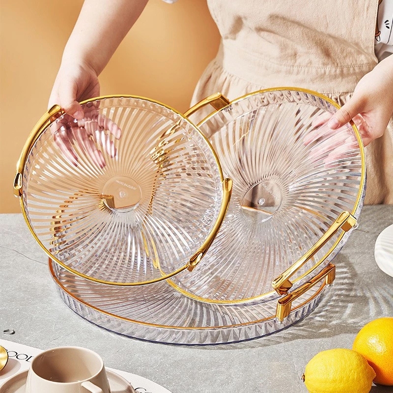Nordic Multipurpose Decorative Serving Tray with Handle and Gold Detail Table Decoration BOAXIN
