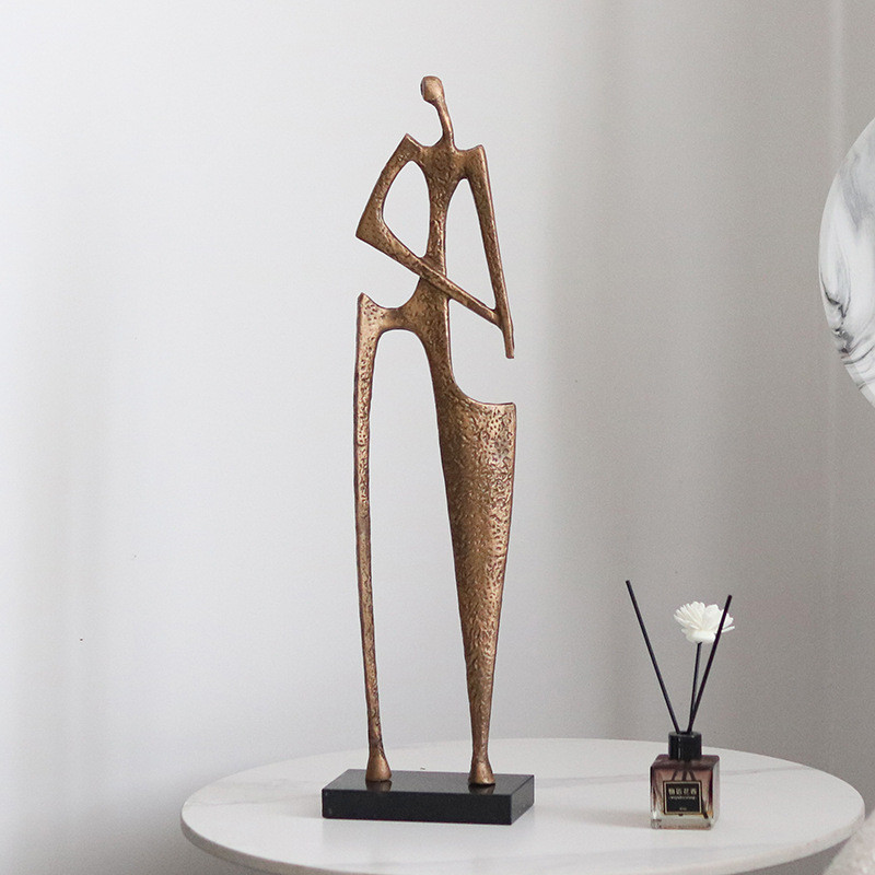 Modern light luxury abstract figure Nordic bookshelf wine cabinet entrance hall model home decorative sculpture art orna