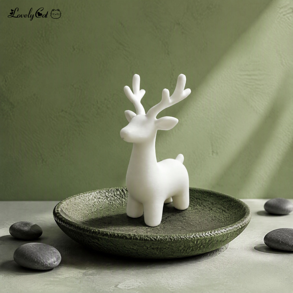 Decorative Figurine for Home 3d Printed Nordic Elk Statue – Minimalist Modern Christmas Desktop Decoration Stylish Sca
