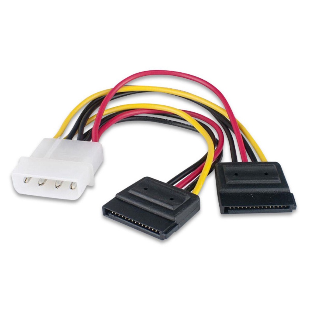 Cabo Energia Alimentação Molex Macho para Dual Sata Fêmea