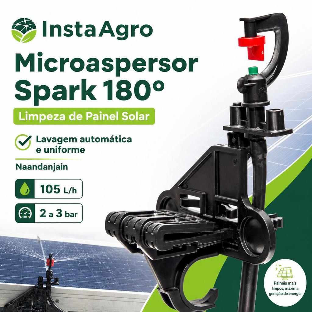 Microaspersor Spark Naandanjain 180º Para Limpeza De Painel Solar Irrigação E Lavagem
