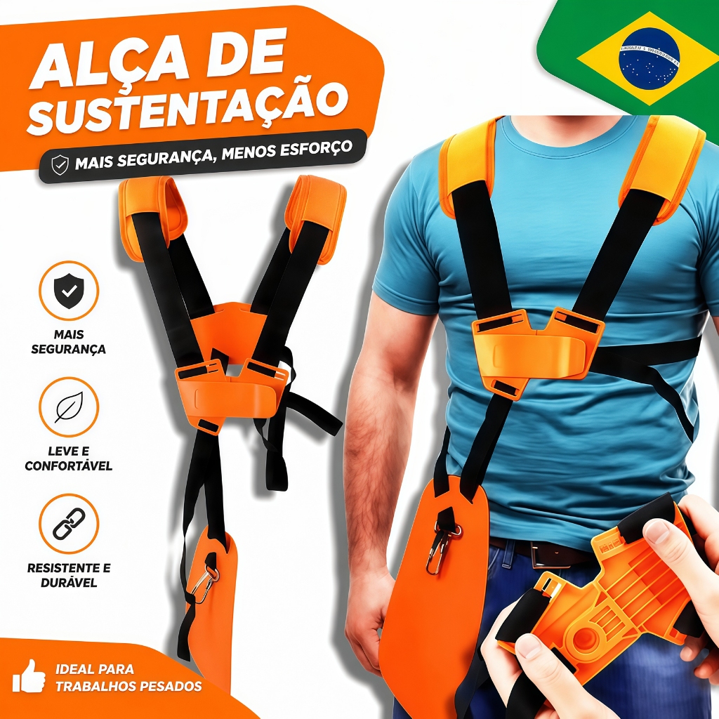 ‌Universal Double Brushcutter Belt - Comfortable and Professional Shoulder Strap, Compatible with Any Brand‌