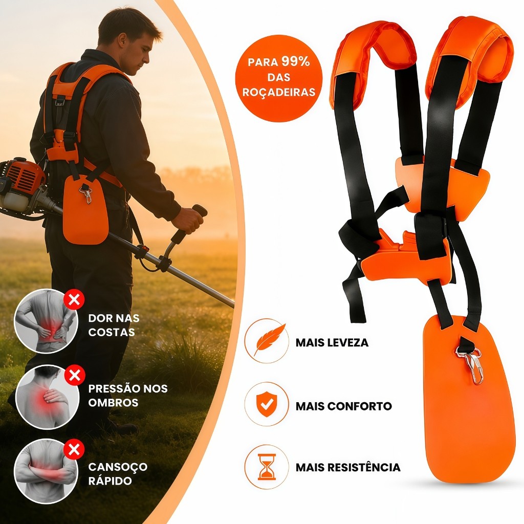 Double Strap Belt for Brushcutter Universal Comfort Fits Any Brand