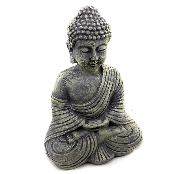 Escultura Budista Buda Hindu Sidarta Gautama tibetano importado Cinza Estátua Decorativa