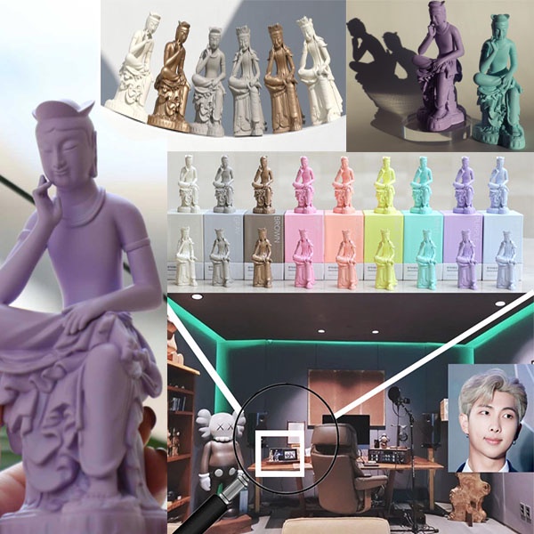 (BTS RM studio Bens thinking Miniatura De Imagem Budista Coreana Tesouro Tradicional cultural heritage Sentado Cruzado