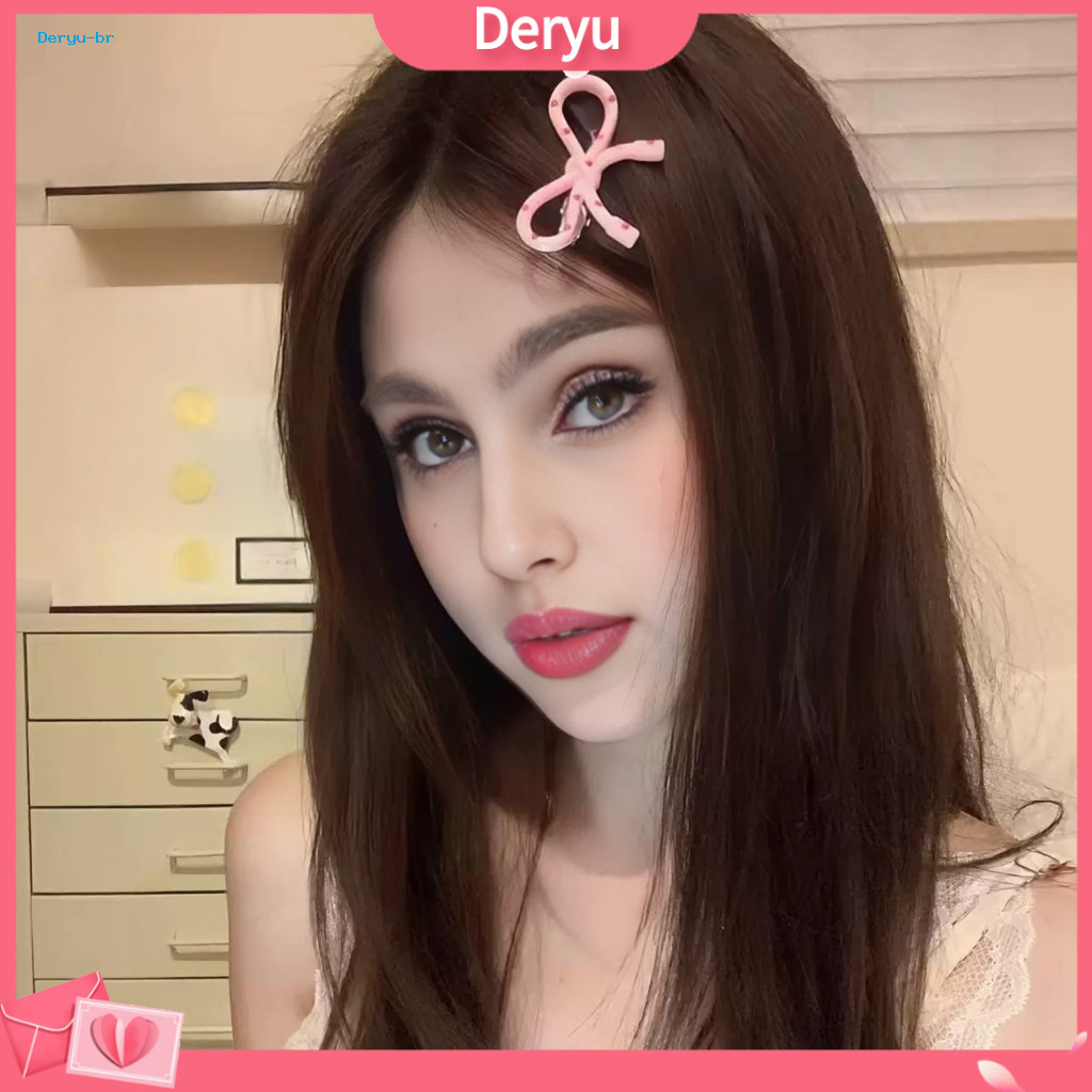 Lightweight Hair Clip 4pcs Korean Style Girl Hairpins Bow Shape Dot Design Non-slip Clips Side Bang Accessories for Wome