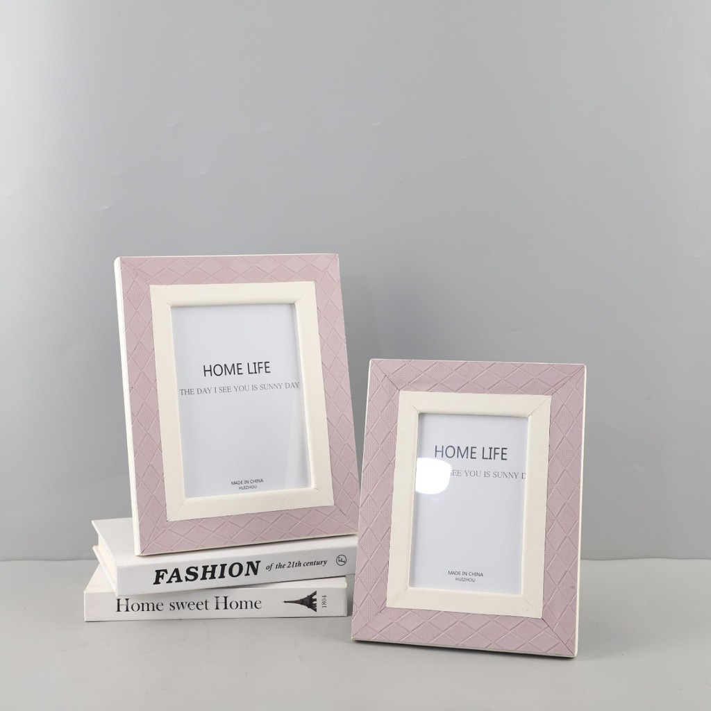 HE9O Modern minimalist woven leather photo frame art decoration ornament for bedroom, living room, bedside table, home d