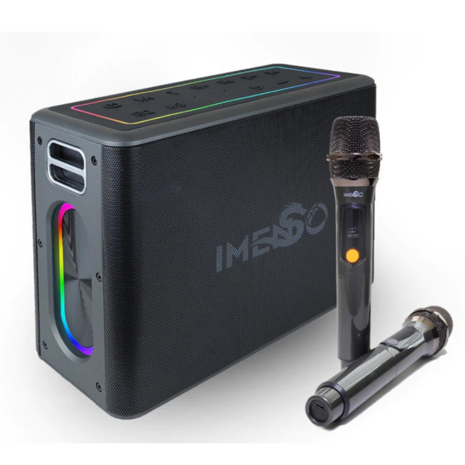 Caixa de Som Bluetooth Portátil Imenso X32 120W, Luzes RGB Dois Microfones Profissionais pa