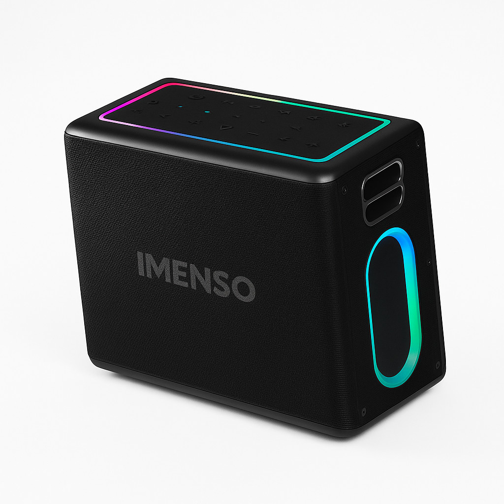Caixa De Som Imenso X32 120w Tws Rgb 2 Microfones Sem Fio