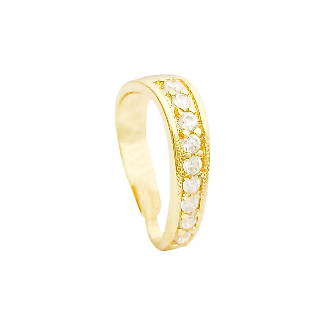 Passador Grande P/ Pingentes Argola Cravejada 1,5cm Banhado a Ouro