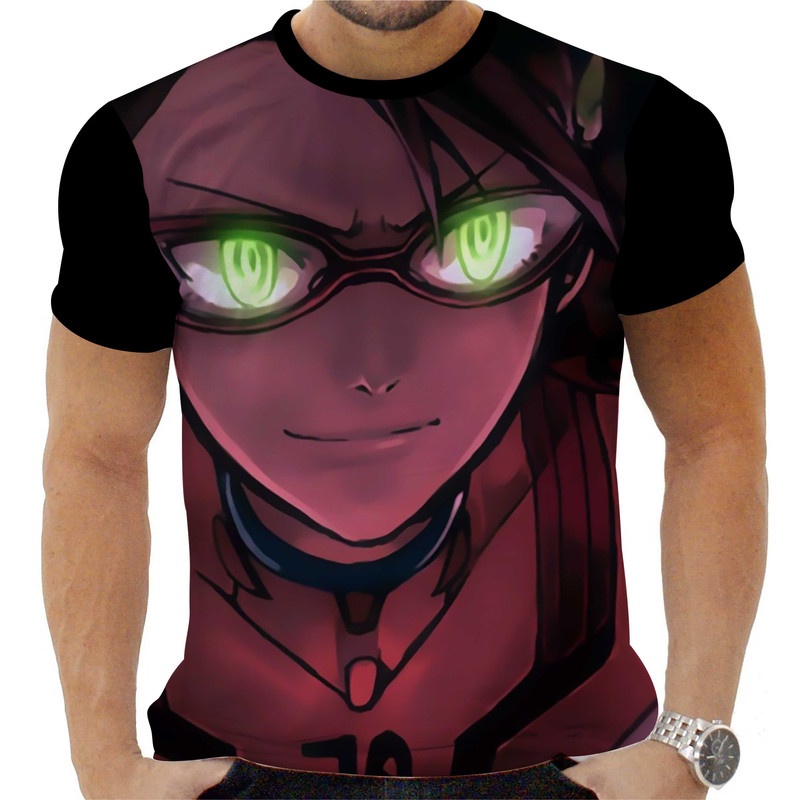 Camiseta Camisa Personalizada Anime Clássico Genesis Evangelion 03_x000D_