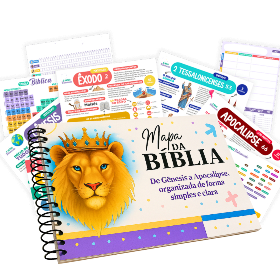 Panorama Bíblico Completo Caderno Didático Bíblia Apostila Estudo Mapas Mentais Gênesis a Apocalipse
