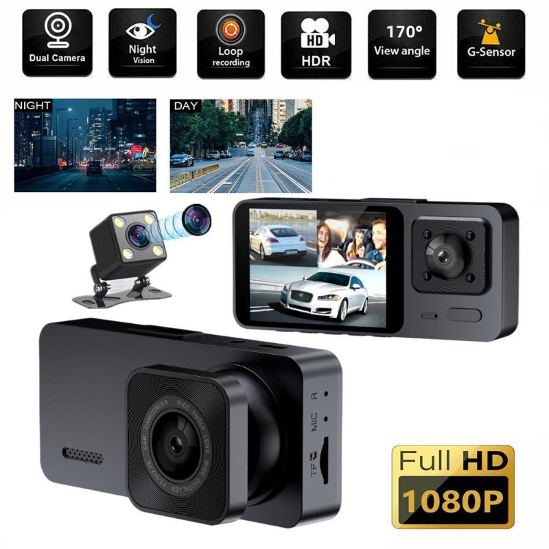 Câmera Wifi Dash De 2 Polegadas , Cam Para Segurança Do Carro 1080P Gravador De Vídeo Com Áudio Plug and Play Visão Notu